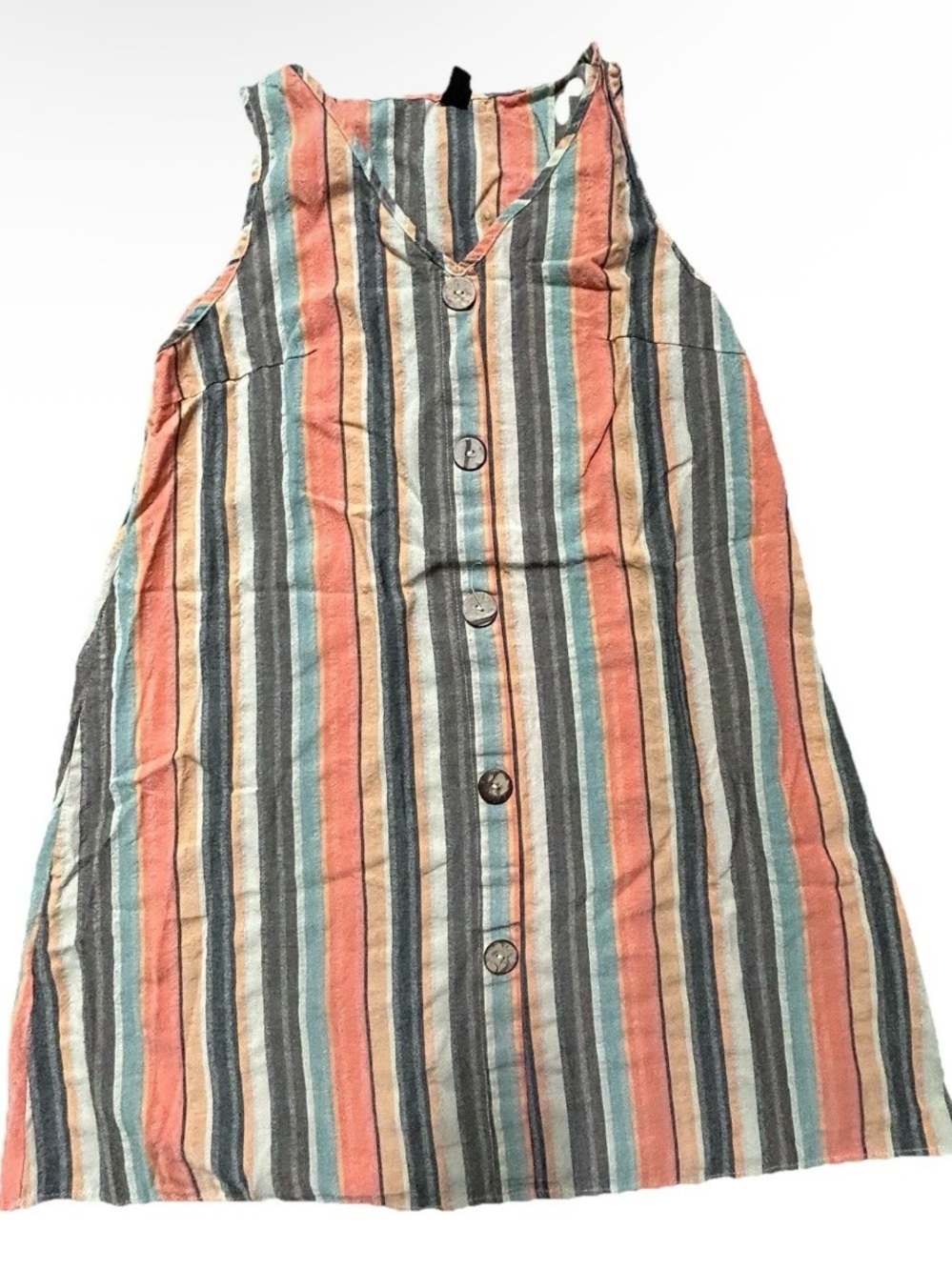 Women’s SHEIN Multi Color Striped Tank Top Sun  Dress Size Large Summer
